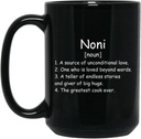 Noni Noun Coffee Mug (Black) - Noni Definisjon Mug - Gave til Noni - Fødselsdagsgaver til Noni - Noni Gaver - Mors Dag gave - Julegaver 15oz