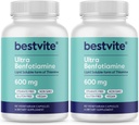Ultra Benfotiamine 600 mg per kapsel (120 vegetariske kapsler) (60x2) Ingen stearates - Ingen siliciumdioksid - Vegan - Ikke GMO - Glutenfri - Maksimal styrke Benfotiamin
