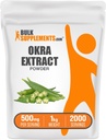 BulkSupplements.com Okra Ekstrakt pulver - Okra Supplement, Kilde til Fiber, Herbal Supplement - Vegan & Glutenfri, 500 mg per servering, 1kg (2,2 lbs) (Pack of 1)