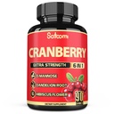 Satoomi 6in1 Cranberry piller for kvinner - 3-måneders forsyning - 6 Herbal ingredienser ekstrakt - 90 Veggie kapsler