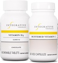 Integrative terapeutiske midler Bundle med Buffered vitamin C 1000 mg, 60 kapsler og vitamin D3 125 mikrog, 90 Chewables - Buffered vitamin C for antioksidant støtte * - vitamin D3 til støtte helse *