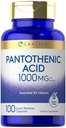 Carlyle Pantotensyre | 1000mg | 100 kapsler | Essential B5 Vitamin | Ikke-GMO, Glutenfri Supplement