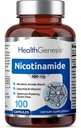 B-3 Nicotinamid 500 mg 100 Caps - Nikotinic amid Niacin Natural Flush-Free Vitamin Formula - støtter hudcelle helse