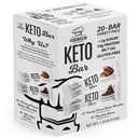 Genius Gourmet Glutenfri ketoproteinbar, sjokolade ketobarer, premium MCTs, lav carb, lav sukker (variety pakke, 20 greve (pakke med 1))