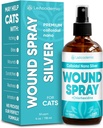 Cat sår Care Spray er perfekt med Cat Cone | Nano Silver + Chlorhexidin i komposisjonen | Bites, Scratches, rødhet, irritation og suturer etter kirurgi | 4 Oz
