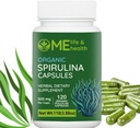 ME LIFE & Helse Spirulina Kapsler, 100% organisk spirulina pulver (120 ct) 500 mg rik på protein, vitaminert A, B12 Antioksidanter og vitaminer, vegansk, naturlig og ren spirulina ikke-GMO og glutenfri