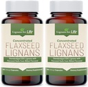 Lignar for livet Flaksfrø Lignaner for hund + SDG - Omega 3 fettsyrer, høy fiber antioksidanter bidrar til å forbedre skinnende Coat, Digestive og hjerte helse lignaner, 35 mg, 90 Flaksfrøkapsler, 2 pakke