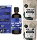 Jungle pulvere Bilbær ekstrakt for øyne Organisk Bilbær Supplement for øyne, Shilajit pulver Raw Shilajit for menn 5 Ounce Bag, Tongkat Ali for menn Powder 282 Serverer Tonkat-Ali Longjack Root