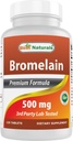 Beste Naturals Bromelain Proteolytisk Digestive Enzymer Kosttilskudd, 500 mg, 120 Tabletter - Støtter Sunn Digestion, Felles Helse, Nærende Absorpsjon