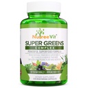 SuperGreens - Spirulina, Chlorella, Wheatgrass + Mer - Nutrient-pakket grønn blanding