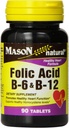 Mason naturlig folsyre, B-6 & B-12 tabletter 90 ea (pakke med 2)