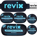 REVIX Ice Packs for skadeskader Reusable, 5-Piece Set Hot og kald Gel Ice Pack for ledder, muskel, post-workout gjenoppretting, justerbare og fleksible kjølepader for kne, rygg, armer og hals
