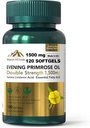 Avten Primrose Olje (1500mg) | Høy GLA for Hormonal Balance & Hud Helse (1 flaske-120 Softgels-2mo Supply) | Ikke-GMO, Glutenfri
