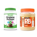 Orgain organisk vegansk protein pulver, sjokolade fudge 2 lbs + PBfit Original 30 oz