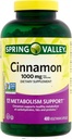 Spring Valley kanel Supplement 1000mg, 400 vegetariske kapsler, inneholder Cassia, ikke ceylon. Herbal Supplement for generell velvære. Luall