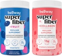 Bellway Super Fiber pulver + frukt, blandet Berry Super Fiber pulver + kollagen, Jordbær sitronade