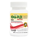 NaturesPlus Hema-Plex jern - 60 Slow-engine Mini-Tabs - 85 mg Chelatert jern - Total blod helse - med vitamin C & Bioflavonoids - Vegan, Glutenfri - 30 Serveringer