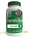 Helse Thru Nutrition Caprylic Acid 600mg 100 Softgels | C8 Oktanoic Acid fra ren 1g MCT olje | Ikke-GMO og soya gratis | Støtte sunn digestiv og intestinal helse | Keto Vennlig