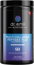 DR. EMIL NUTRITION Multi Collage Peptider pulver - 20g Unflavored Hydrolysert Collage Protein pulver med hyaluronsyre for hår, hud, negler og ledd - 15 serveringer