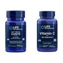 Livsforlengelse Super Ubiquinol CoQ10 60 Softgels og vitamin C & Bio-Quercetin Phytosom 250 Tabletter Bundle for hjerte, cellulær energi, immun og total helsestøtte