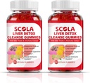 SCOLA Liver Cleanse Detox & Repair Gummies, Liver Support Supplement Inkluderer Melk Thistle Ekstrakt med Silymarin, Dandelion, Chicory Root, Liver Helse Supplement, 120 greve