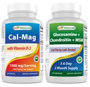 Beste Naturals Kalsium Magnesium med vitamin D3 1500mg & Glucosamine Chondroitin og MSM