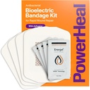Powerheal Bioelectric Bandage Kit for sårpleie og hurtig healing - 3-lags w/Bioelectric Pad, Absorbent Pad, adhesiv + sår Hydrogel - for kutt, sliper, blender, Burns - 4-pakke, 4\" x 4 \"