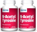 Jarrow Formler N-Acetyl Tyrosin 350 mg - 120 Kapsler, Pakke med 2 - Støtter hjernefunksjon - Inneholder vitamin B6 for Aminosyremetabolisme - 240 Totale serveringer