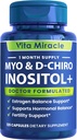 Inositol Supplement Myo-Inositol & D-Chiro Inositol 120 kapsler 2000mg 40:1 forholdet høy potens Myo & D Chiro Inositol blanding - hormonbalanse og PCOS kosttilskudd for kvinner full måneds forsyning