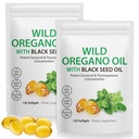 Olje av Oregano Softgels 6000mg Per servering 240  Count 2 i 1 Formulert med svart frøolje 200mg, 4X Styrke Carvacrol & Thymoquinon | Plante Basert, Ikke-GMO & Immune støtte