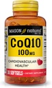MASON NATURAL Co Q10 100 mg - Helse og cellulær energiproduksjon, støtter kardiovaskulær helse, 30 Softgels