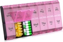 Daviky XL Stor ukentlig pilleorganisator 2 ganger om dagen, ekstra stor 7-dagers pille boks AM PM, daglig pille tilfelle medisinorganisator med 14 sammenligninger, dag natt container for fiskeoljer, vitamin, tillegg