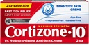 Cortizone 10 Maks styrke sensitive hud anti-tørkekrem, 1% Hydrokortison, 2 oz.
