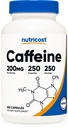 Nutricost Koffein piller, 200mg Per servering (250 Caps)