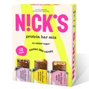 Nick's Protein Bars Sjokolade Variety Pack høy protein, lav kalorier, lav karbohydrat keto vennlige snacks Ingen lagt til sukker, saltig peanøtt, sjokolade karamell og almond sjokolade (12 pakke)