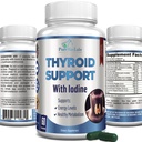 Thyroid støtte med jodin - metabolisme booster, energi booster, øke fokus - Premium ikke-GMO Thyroid Supplement 60 kapsler