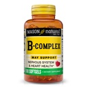 MASON NATURAL Vitamin B,Complex, 300, dagforsyning, for normal nervestøtte og energimetabolisme, 100 Softgels (pakke på 3)