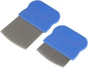 Ezy Dose Kids Lice og egg Comb | Hair Care for Baby, Todler, Voksen | Rustfritt stål pinne tenner | Pakke med 2 (Short/Long)