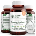 Naturlig Nutra Organic Cranberry Extract Supplement, Hjelpe Forebygge urinveien Ailment, Fremmer Bein Helse, Hjelpe opprettholde hjerte helse, Forbedre digestion, Fremme hud helse, 30 tabletter, En måneds forsyning