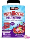 Force Factor Kids Multivitamin Super Chews, Barn Vitaminer å støtte velvære, immun helse, øye helse, og mer med 18 vitaminer, mineraler, og antioksidanter, 2-måneders forsyning, multi-flavor, 60 myk Chews