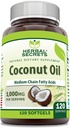 Herbal hemmeligheter kokosolje 1000 Mg 120 Softgels Supplement | Ikke-GMO | Glutenfri | laget i USA