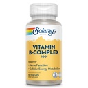 SOLARAY vitamin B-kompleks 100mg - Cellular Energy, Nerve og hjerte helse støtte - utstyr Alle 8 B komplekse vitaminer - vitamin B12, B1, B2, B3, B6, Niacin, Folinsyre og Biotin - Vegansk, 50 Serveringer