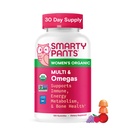 SmartyPants Organic Women's Multivitamin Gummies: Biotin, Metylfolat, Omega 3 (ALA), Vitamin D3, C, Vitamin B12, B6, A, K & Zink, Inositol, Glutenfri, Vegetarisk, 120 Antall (30 dagers forsyning)