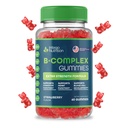 Vitamin B komplekse gummier for voksne, B kompleks vitamin supplement for kvinner og menn, B vitaminer komplekse gummier for energi og hjerne helse, naturlig jordbær flavor, 60 greve