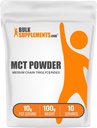 BulkSupplements.com MCT pulver - Medium kjede triglycerider, fra MCT kokosolje, MCT olje pulver - MCT Supplement for energi - Glutenfri, 10g per servering, 100g (3.5 oz) (Pack of 1)