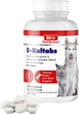 D-Kaltabs Fosfor, Kalsium vitamin D3 Supplement for hunder og katter, Prenatal Kjæledyr vitaminer, Daglige Kjæledyr-Tabs, Sterk negle, Tandstøtte, 84 Chewable Tabletter
