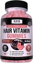 Kaya Naturals Hårvekst Gummies - Biotin 5000mcg Vitaminer for sunnt hår, hud og negler - Skjønnhetstilskudd for kvinner eller menn - 60 Count - Blåbær Flavor