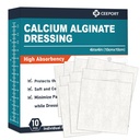 Kalsiumalginate sårkjoler pader, 4'' x 4'' Patches [10 Individual Pack], høy absorbens kjole, myk sårpleie produkter, komfortable og ikke pinne Gauze pader for sårpleie