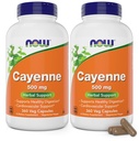 Nå Cayenne (Capsicum annuum) 500 mg, 360 Veg Kapsler (pakke med 2)