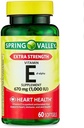 Spring Valley Ekstra styrke vitamin E D-Alpha Softgels, 670 mg (1 000 IE), 60 greve